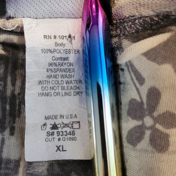 Y2K FAIRY COTTAGECORE PURPLE CREAM FLORAL LACE AYSM BLOUSE EUC XL - Picture 9 of 10